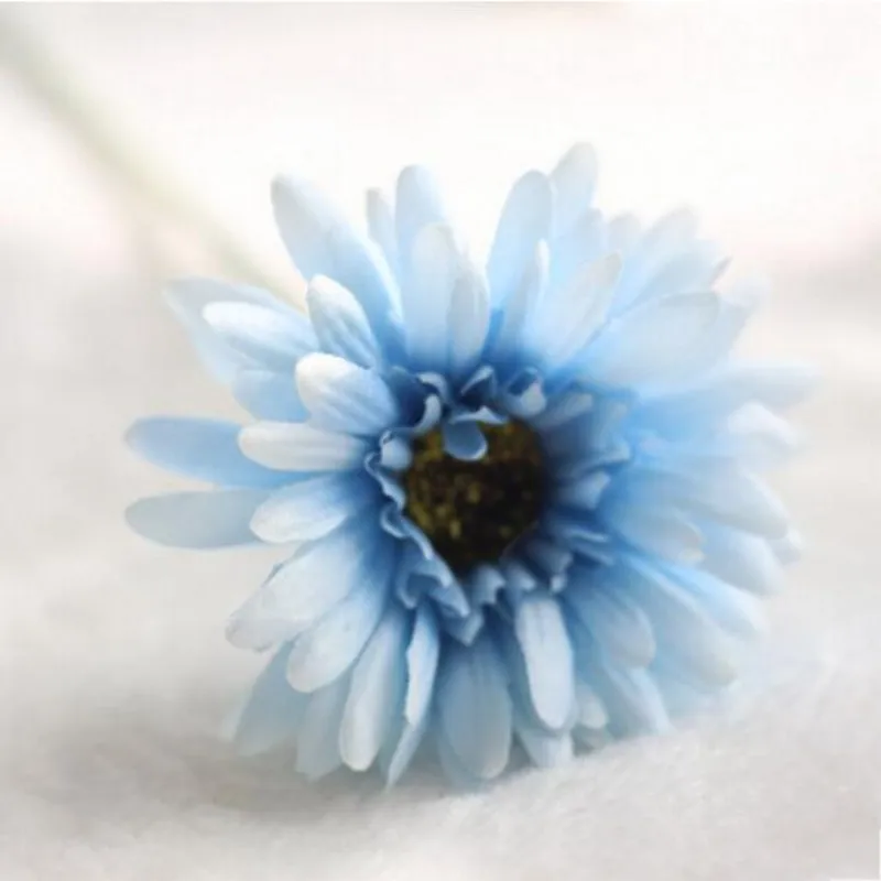 Blue 1 шт. 23 Цвета 55 см Симпатичные искусственные шелковые цветы герберы, ромашки, цветные букеты герберы, небольшие подарки для вечеринки - Цвет: Blue