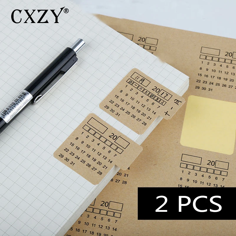 CXZY, 2 листа, крафт-бумага, календарь, индекс, наклейки, этикетка, скрапбукинг, для путешествий, декоративные, пуля, журнал, канцелярские товары, подарок, милый, 1T818