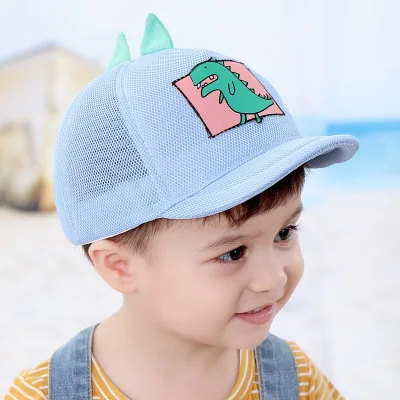 Летние детские Бейсбол девочки-мальчики сетки динозавр Snapback дышащие для