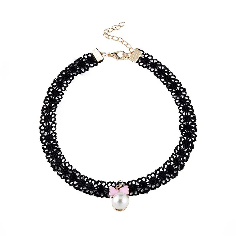 Лидер продаж модное ювелирное изделие Черное Кружевное колье-чокер с имитацией