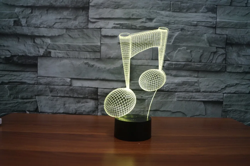 7 цветов светодиодный светильник USB 3D Luminaria нотный ночной Светильник детский инструмент лампа для usb ноутбука домашний декор для меломанов
