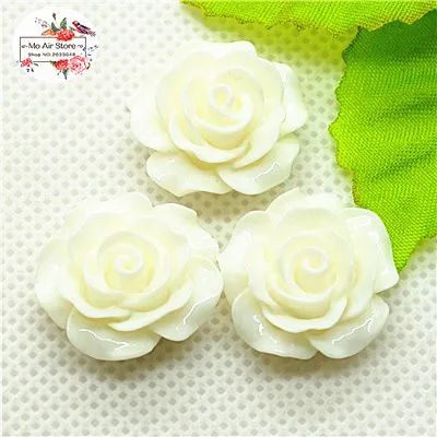 white 50pcs 50 шт 15 мм разноцветный Цветочный Кабошон из смолы с плоской задней поверхностью для поделок/украшения для телефона без отверстия - Цвет: white 50pcs