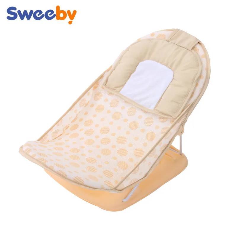 구매 새로운 플라스틱 접이식 아기 목욕 좌석 목욕 의자 욕조, 베이비 샤워 휴대용 태닝 침대 그물 랙