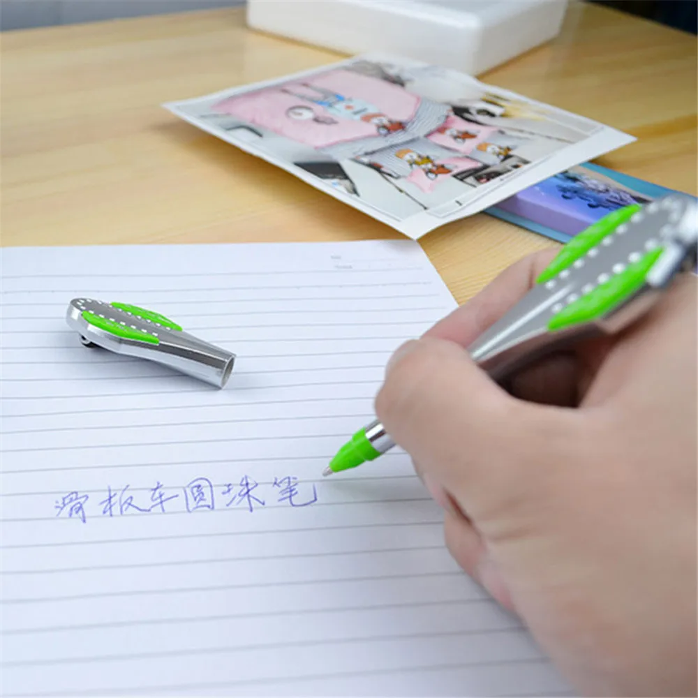 

2pcs Creative Skateboard Design Ballpoint Pens Kawaii Stationery Children Gift Office School Writing Pens Supplies Student