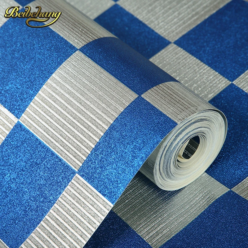 Бумажные обои beibehang 3d рулон синего и золотого цветов мозаика водостойкие ПВХ