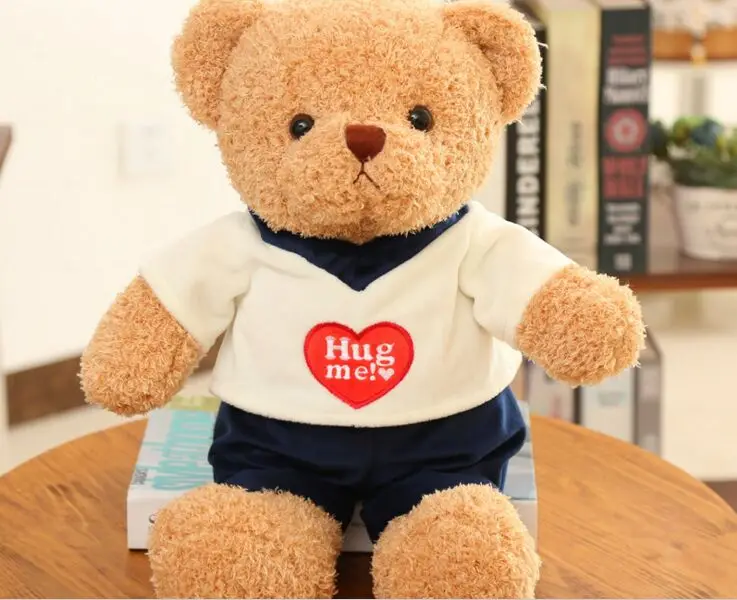

cute plush beige teddy bear stuffed boy bear doll throw pillow birthday gift about 35cm s1979