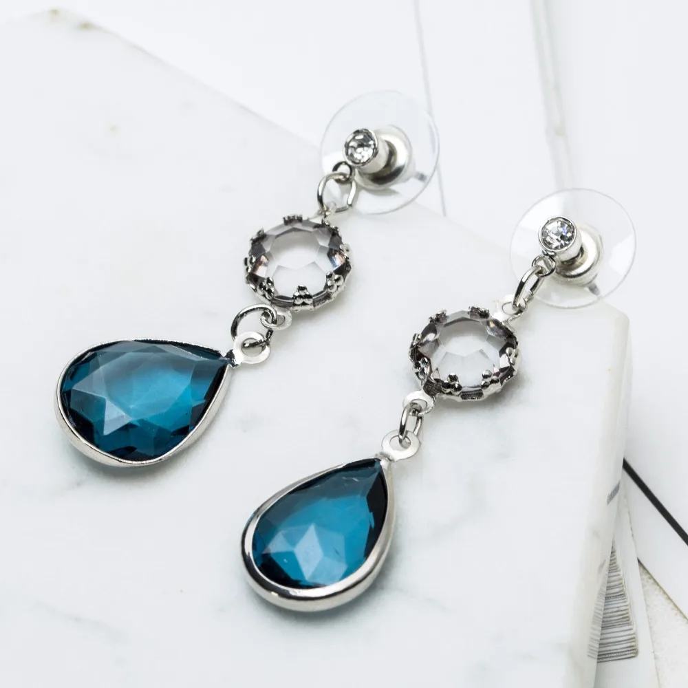 Женские серьги капли с кристаллами стразы модные 2017 ювелирные аксессуары