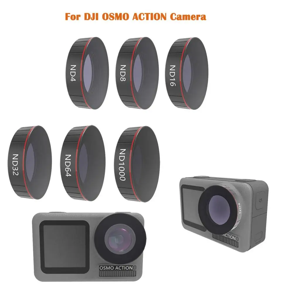 Фильтры ND4 + ND8 ND16 ND32 ND64 ND1000 фильтры для объектива камеры DJI OSMO экшн камера наружное
