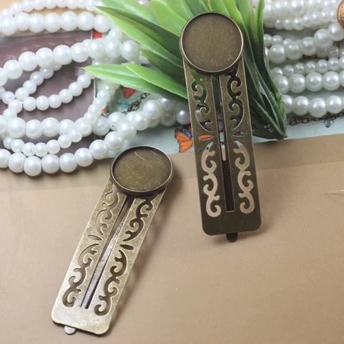 

Hollow Filigree Square Hairpin Hair Clip Cabochon Base 18mm Blanks Trays Back Bezel Settings Headwear Accessories