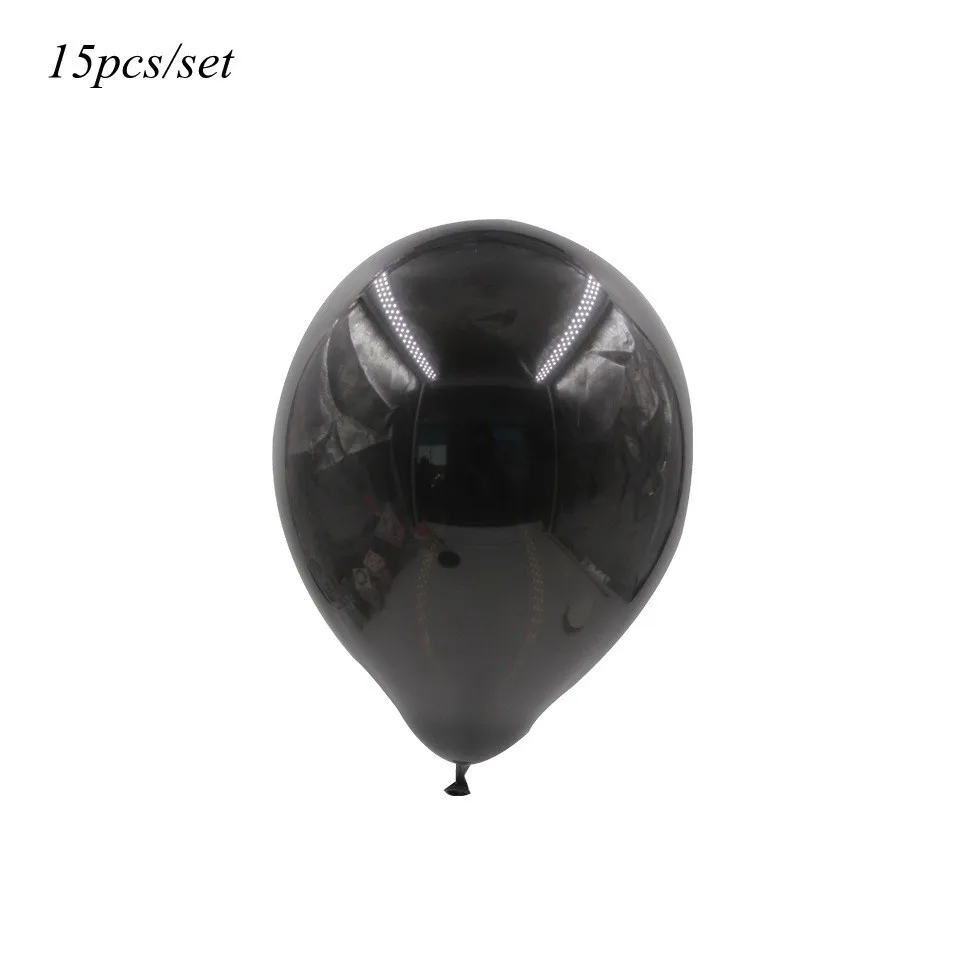 15pcs black 1 набор, Вселенная Галактика, тема, космические шары, космонавты и ракеты, воздушные шары, день рождения, детские игрушки, принадлежности для душа - Цвет: 15pcs black