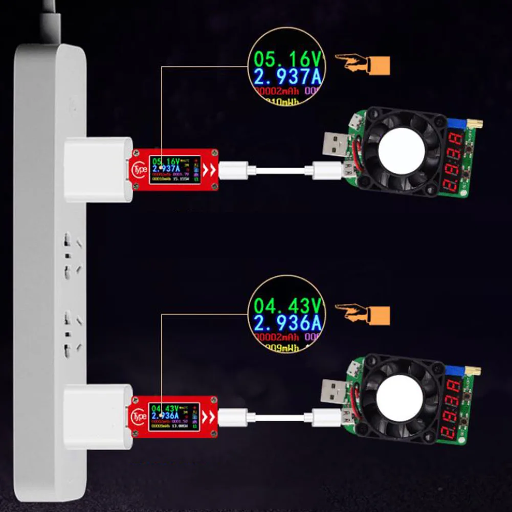 Напряжение Амперметр тип-c тестер Быстрая зарядка USB инструмент PD измеритель тока Измерение температуры Высокая точность цвет Емкость экрана