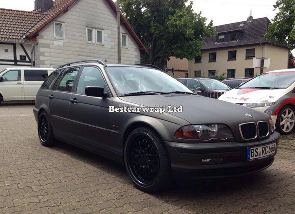 Темно серый Матовый Виниловая обертка Металлик Серый матовая пленка с воздушных