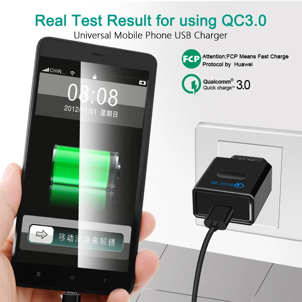 Зарядное устройство Olaf Quick Charge 3 0 мобильный телефон с вилкой EU/US/AU Для iphone qc