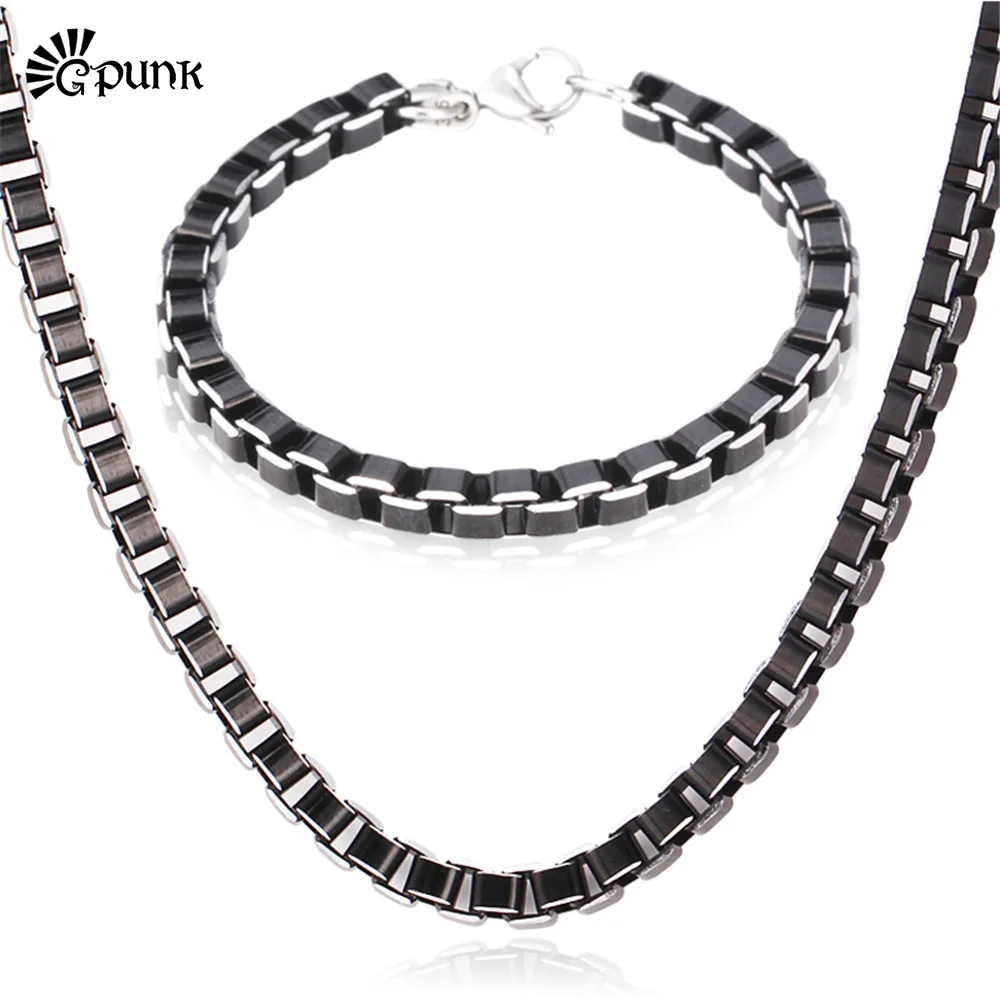 Ювелирные наборы модные мужские классные вещи черный ящик цепи высокое качество