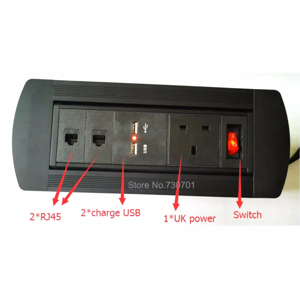 Многофункциональная настольная розетка с двойным разъемом RJ45 USB и