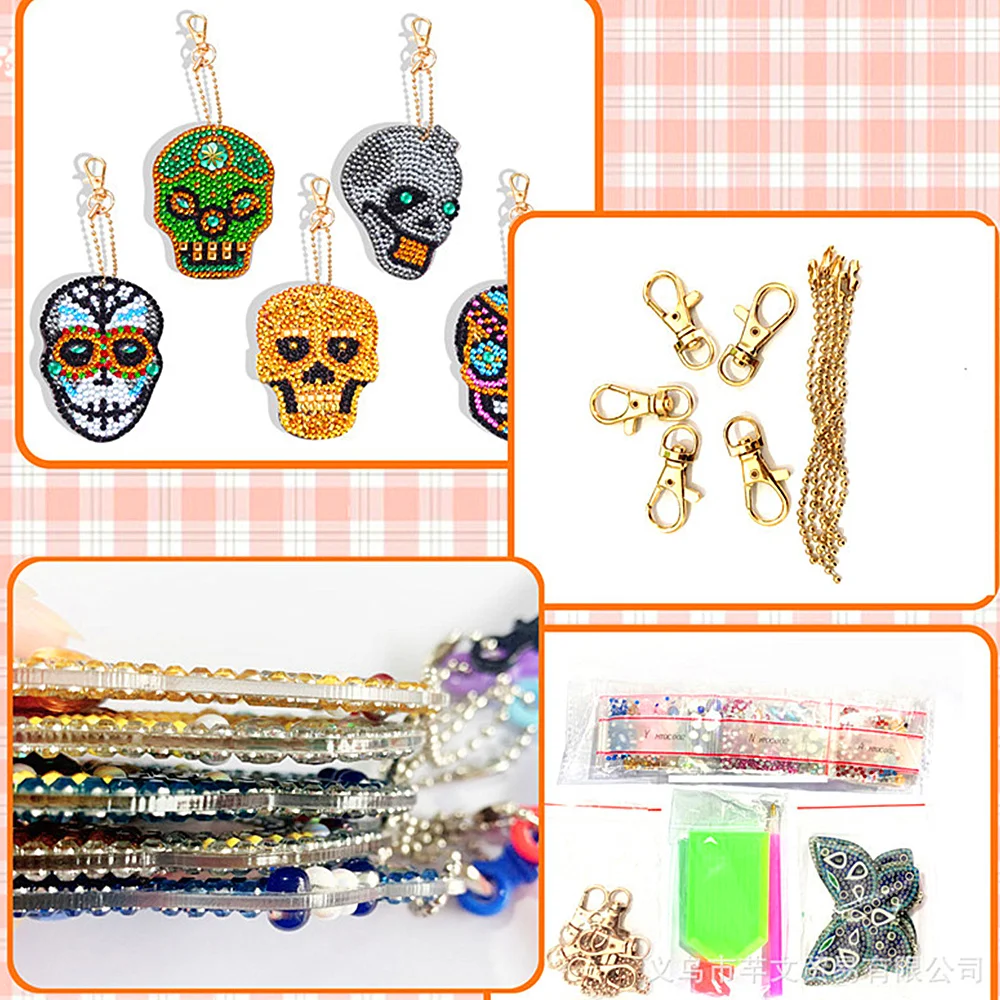 

2019 New 5D Diamond Painting Cartoon Animal Keychain DIY Set Diamond Embroidery Mosaic Christmas Gift