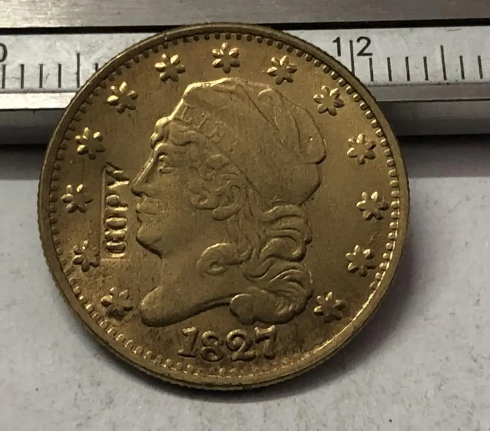 

1827 United States Capped Bust $2.5 Gold Plated Copy Coin