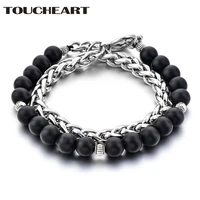 toucheart black crystal diy bracelet handmade bead stainless steel braceletbangles for women jewelry making bracelets sbr190040