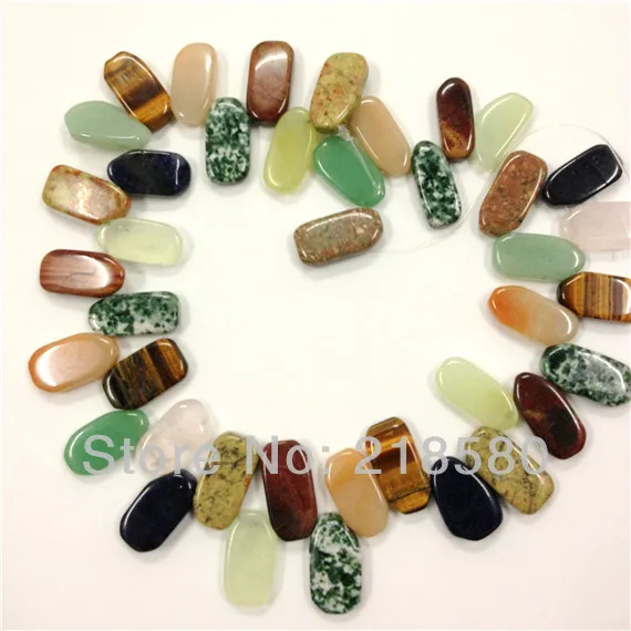

H-CCB27 Mix Agates Stone Slab Briolette Beads