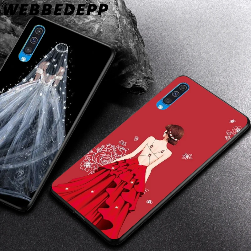 WEBBEDEPP Wedding Dress Girl Soft Case for Samsung Galaxy A3 A5 A6 Plus A7 A8 A9 J6 Cover | Мобильные телефоны и
