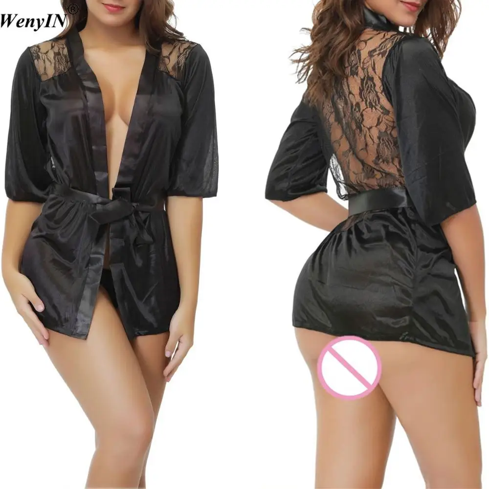 Сексуальное женское нижнее белье babydolls кружевное платье с открытой спиной Ночное