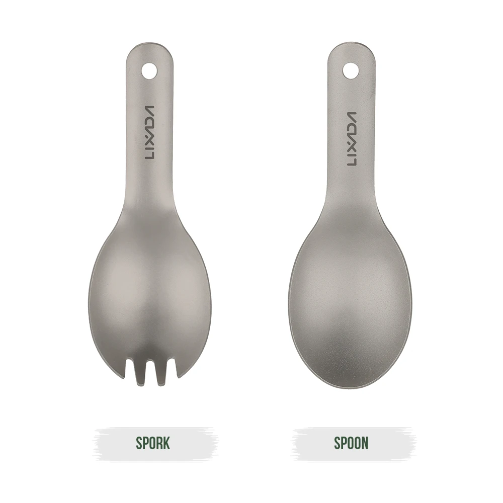 Lixada Spork Титановая Ложка с короткими ручками сверхлегкая детская ложка уличные
