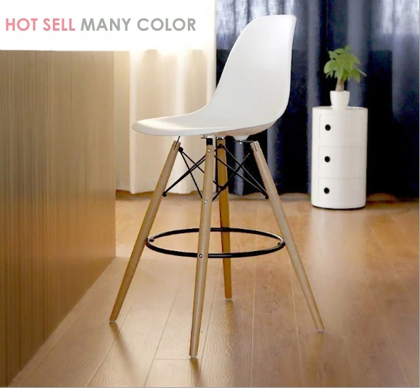 Стул пластиковый высокий 69 см модный барный стул деревянный табурет в стиле лофт