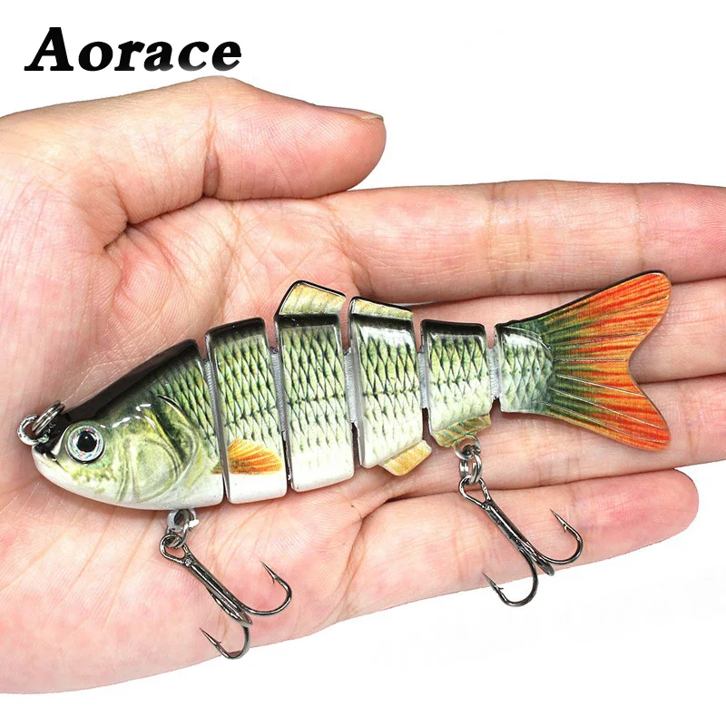 1 шт. рыболовная воблер Реалистичная 6 сегментов Swimbait Crankbait приманка с