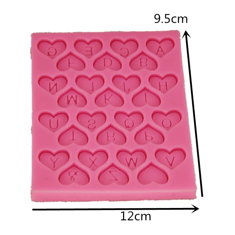 Fondant(сахарная) силиконовая форма для выпечки в формочка, Инструменты для декорирования с милыми сердечками буквы английского алфавита шоколадный кекс Пособия по кулинарии инструменты Мыло стиральная машина конфеты A483