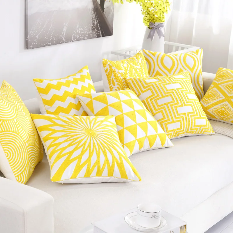 Flower Floral Plaid Stripe Cushion Cover 18x18inch Square 45cm Pillowcase Hotel Home Office Sofa Decor Car Seat Back Pillow Case | Дом и сад