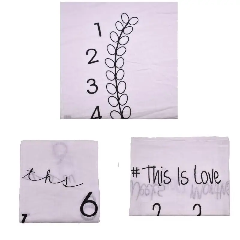 

Cute Baby Blankets Swaddle Wrap Newborn Towels Numbers Printed Soft DIY Kids Photography Props BM88