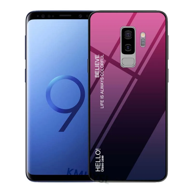 3 Чехол для телефона из закаленного стекла для Samsung Galaxy S8 S9 плюс J3 J5 J7 A7 A6 A8 J4 J6 плюс J8 Note 8 9 градиентная расцветка; Высота крышка - Цвет: 3