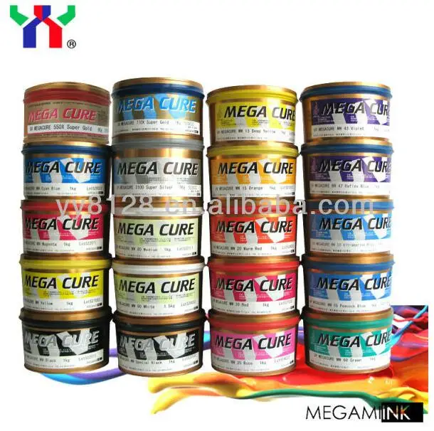 МВт темно-желтый для плаката MOQ1kg 1 кг/банка Япония MEGAMI MEGACURE чернила офсетной