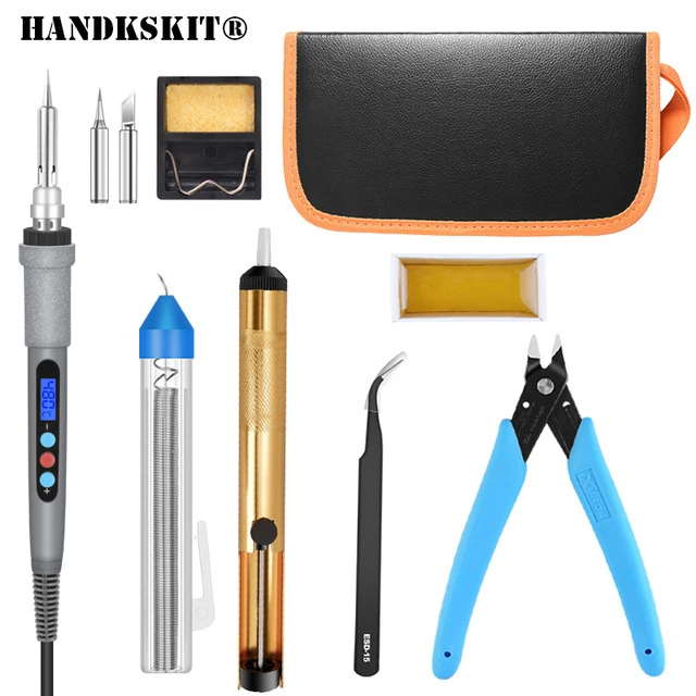 Профессиональный паяльник Handskit 220 В 90 Вт цифровой ЖК электрический с