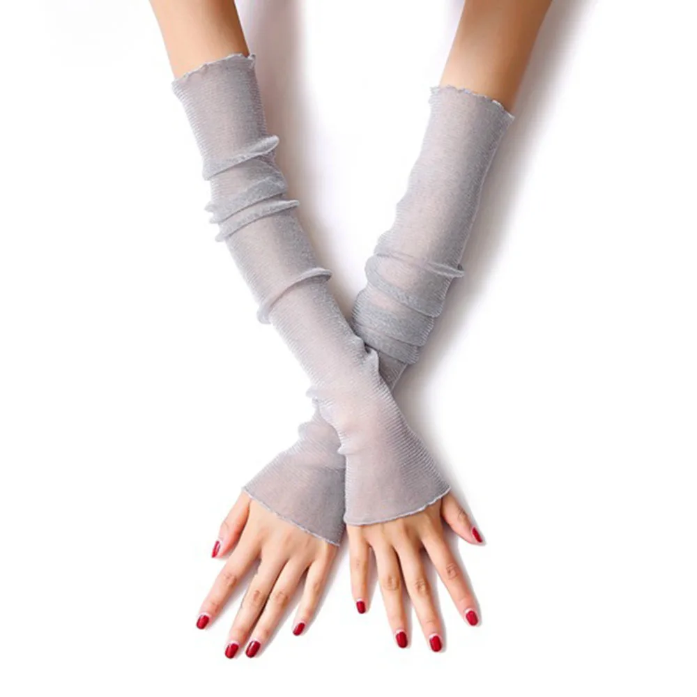 MQUPIN Защита от солнца рукав лето Вождение лед тонкая сетка пряжа покрытие