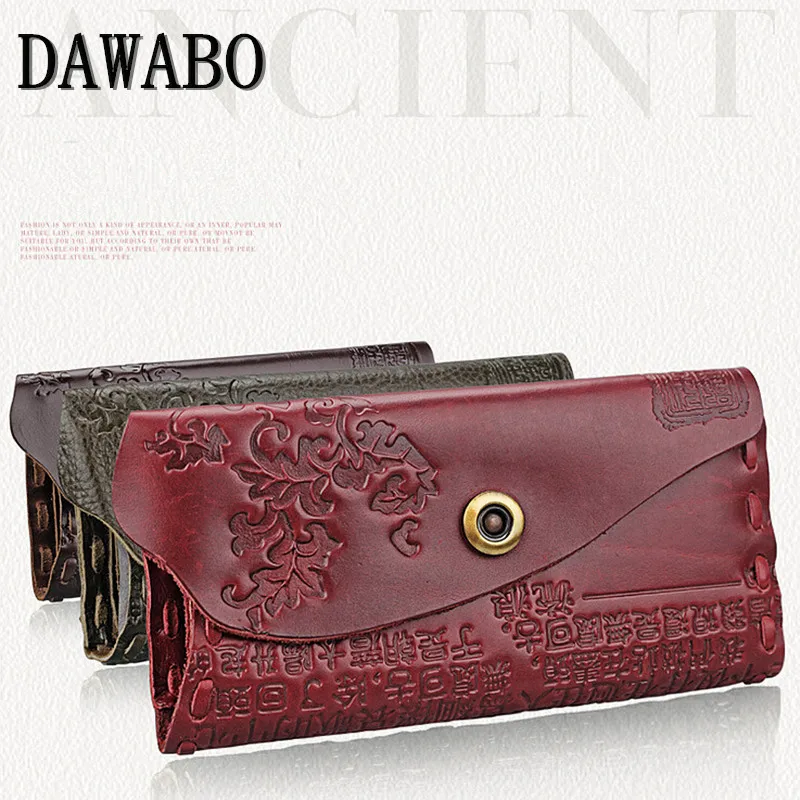 Женский Длинный кошелек из натуральной кожи с цветочным принтом|brand women wallet|women brand