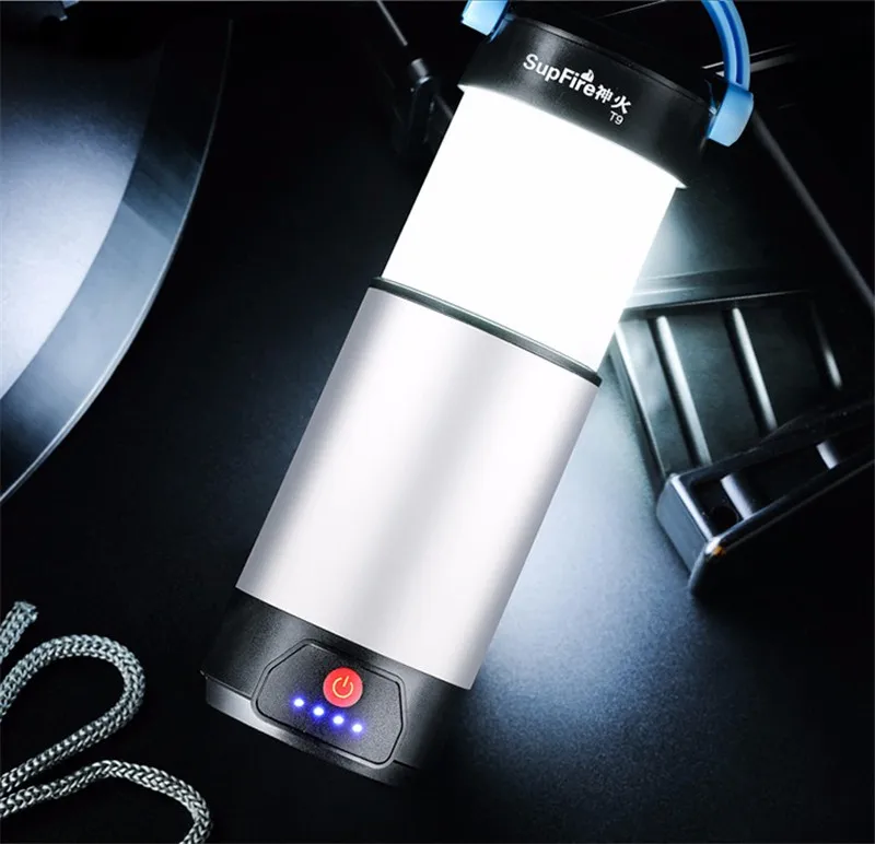 Supfire Отдых на природе света светодиодный usb-фонарик Фонари a T9 палатка вспышки света 18650 для Sofirn конвой велосипед Фонари