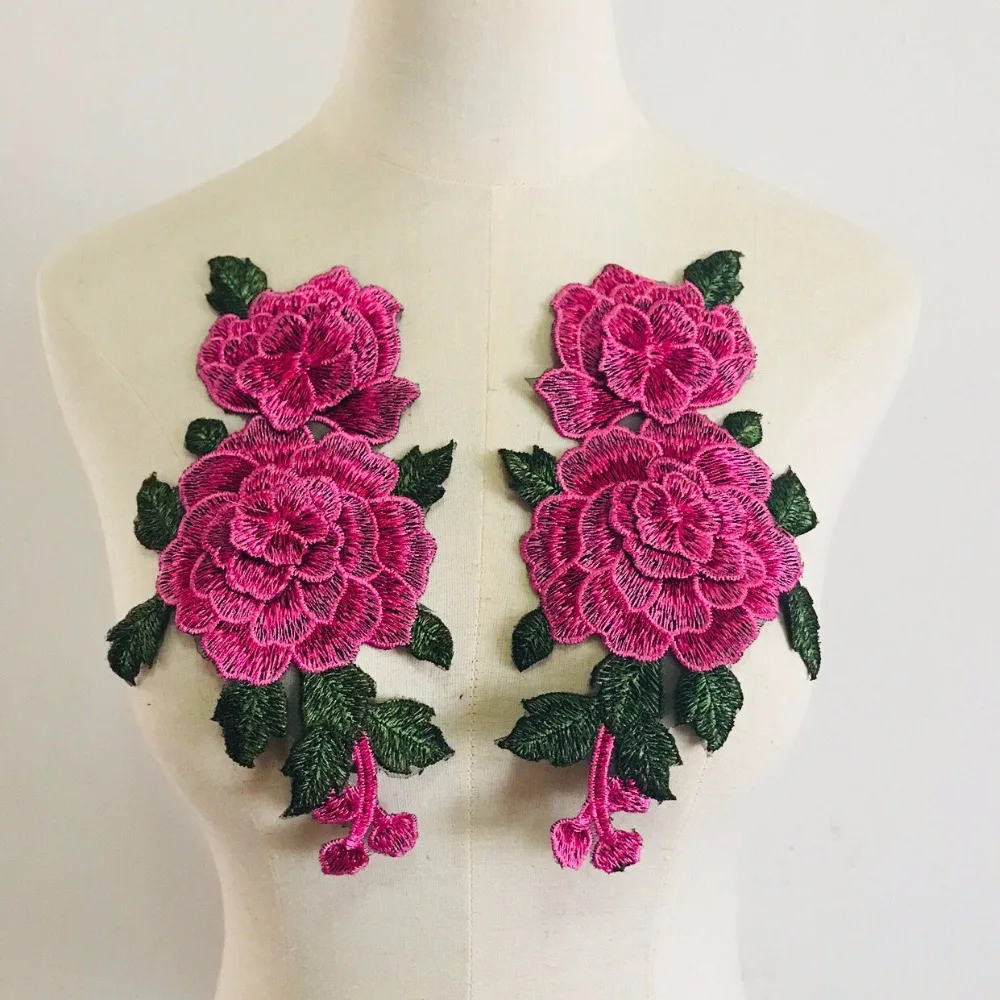 23*13 5 см 2 шт./компл. красные розы вышитые нашивки цветы наклейки для одежды Parches Para