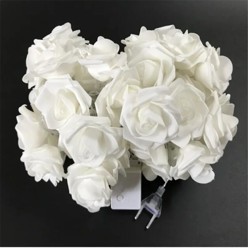 

7.5M 50leds Wedding 6CM Big Rose Flower LED Bouquet String Light AC110-220V Colorful Rose Christmas Party Garden Bedroom lumiere