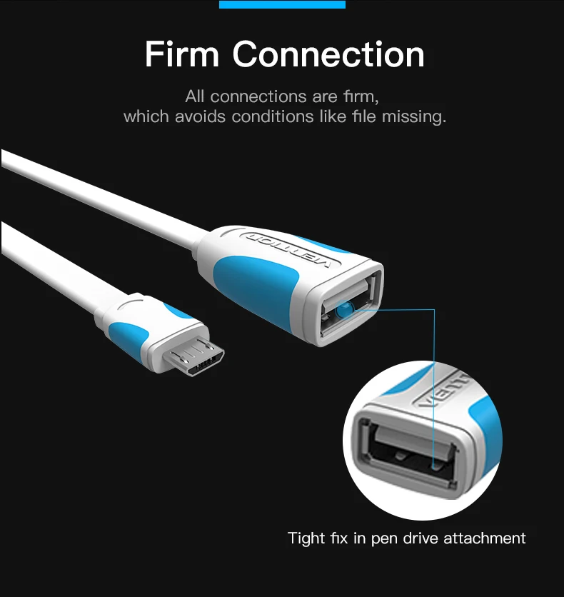 Адаптер Vention OTG Micro USB на USB 2,0 OTG конвертер кабель для Android Galaxy S3/4 S5 планшет Xiaomi для флэш-мыши клавиатуры