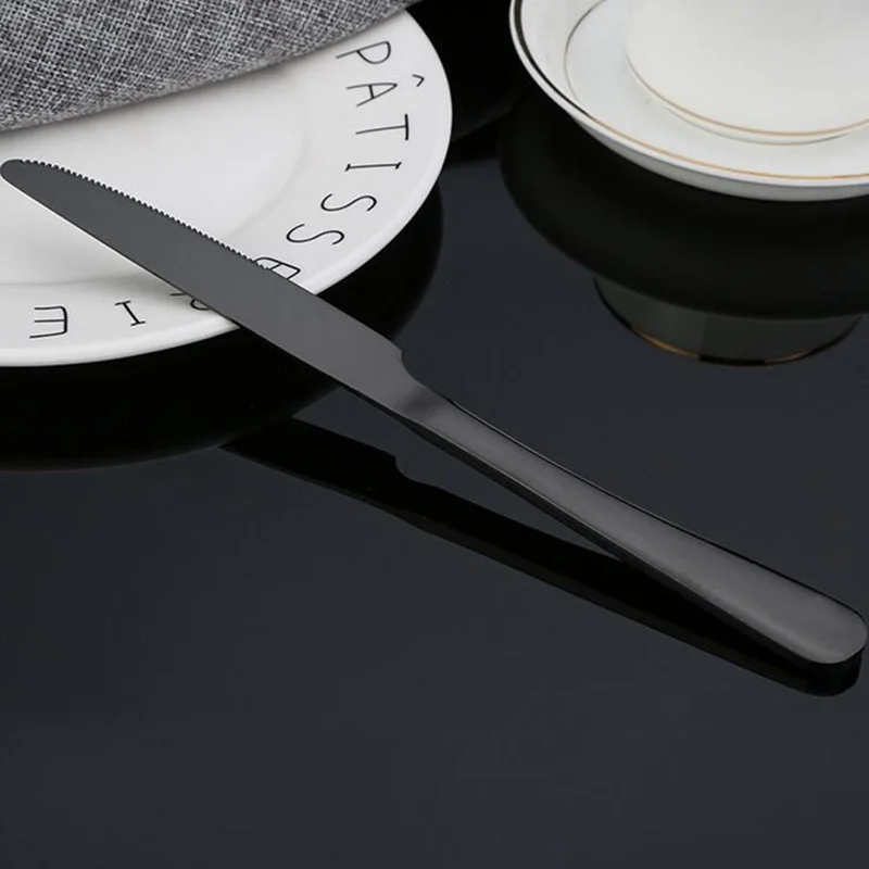 

KuBac Hommi 30 Pcs/Set Dinnerware Set Stainless Steel Cutlery Set Black Knife Fork Set Gold Tableware sets Drop Shipping