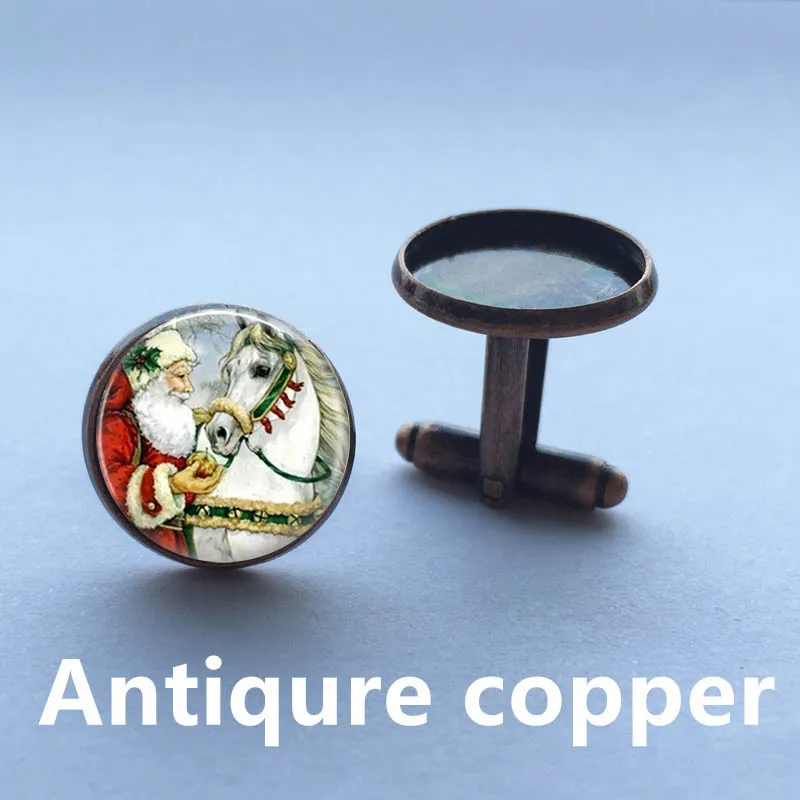 Рождественские запонки Санта кулон для носки художественный с лошадью ожерелье