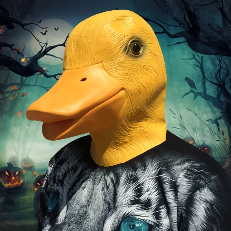 Жуткая резиновая маска животного латекса вечерние желтая утка взрослый Косплей