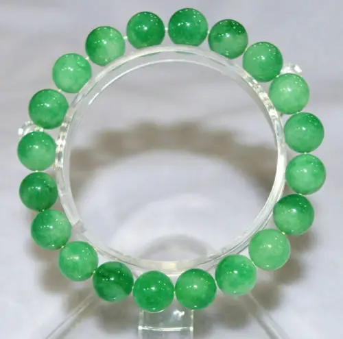 Браслет из натурального зеленого нефрита JADEITE 8 мм зеленый ручной 7 5 дюйма AAA |