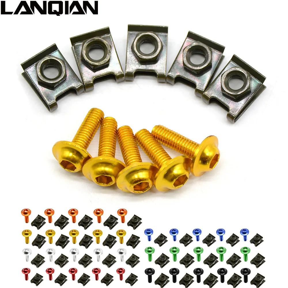 

6mm Motorbike CNC Fairing body work Bolts Screws 5 pcs For Suzuki GS500 GS 500 1989-2008 KAWASAKI ZX636R / ZX6RR yamaha tmax 500