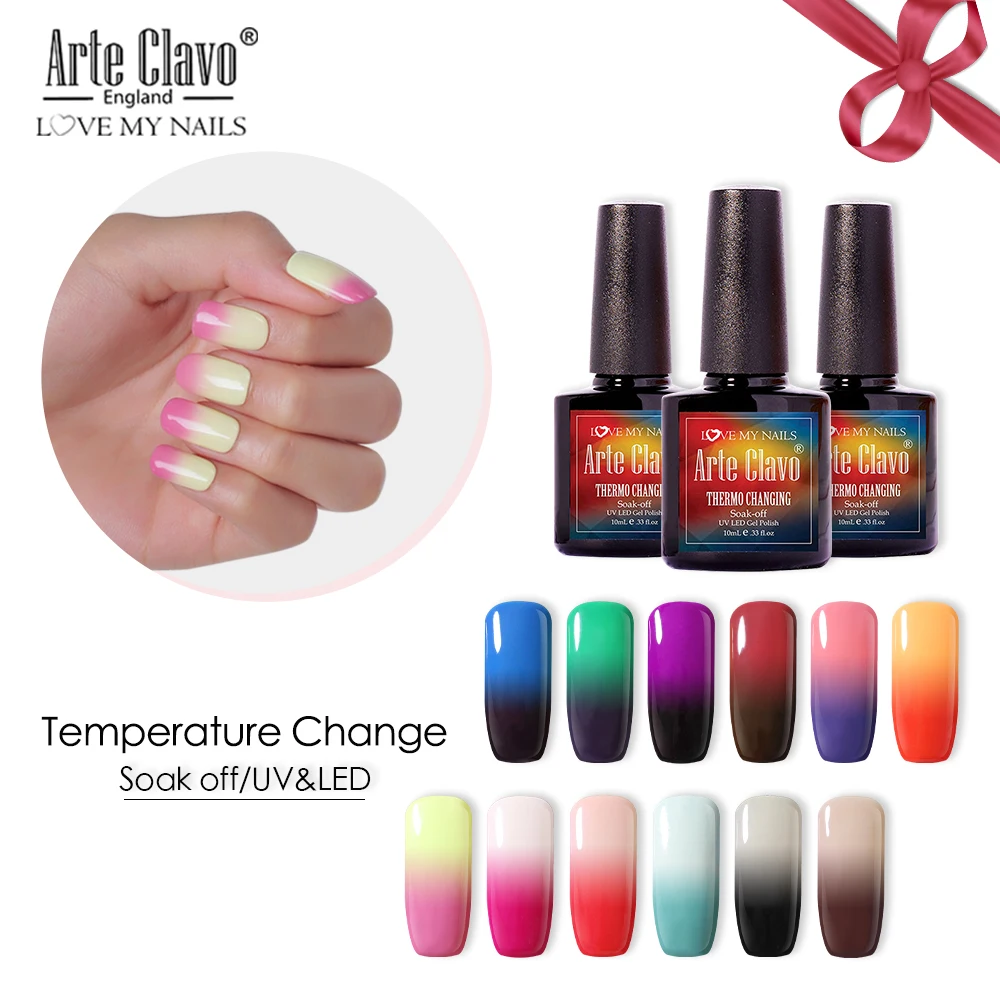 Arte Clavo Temperature Change Gel Lacquer Gel Nail Polish Manicure Thermo Gel Polish Nail Art Mood Change Color Hybrid Varnish