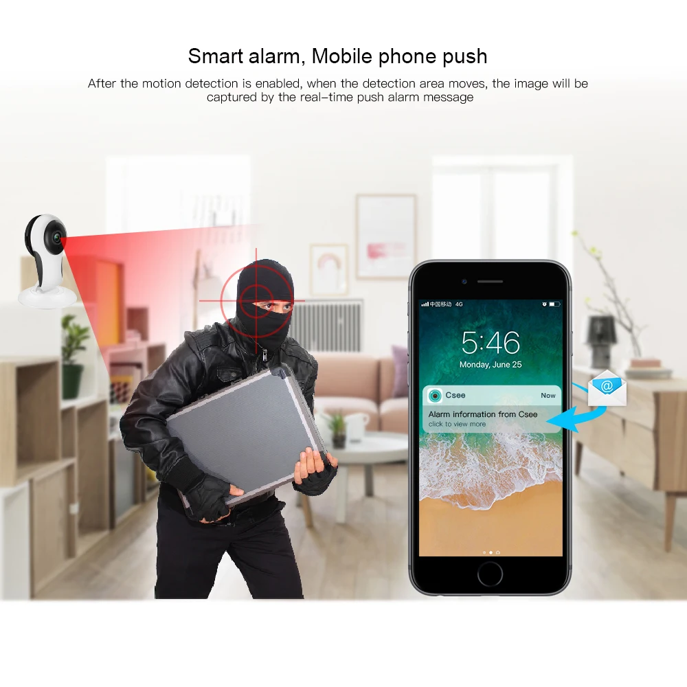 Камера видеонаблюдения Loosafe беспроводная камера безопасности для дома Wi Fi P2P 720P