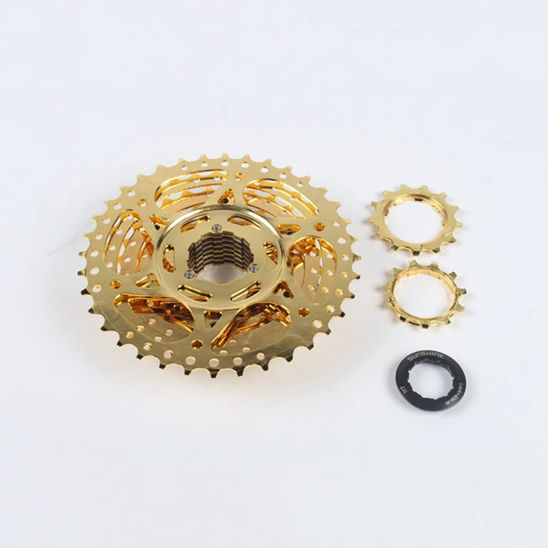 Солнце cog велосипед выбеге 10 Скорость mtb 36 т горный велосипед свободного хода 10 s кассета 11-36 т Сверхлегкий 392 г полую конструкцию золотой