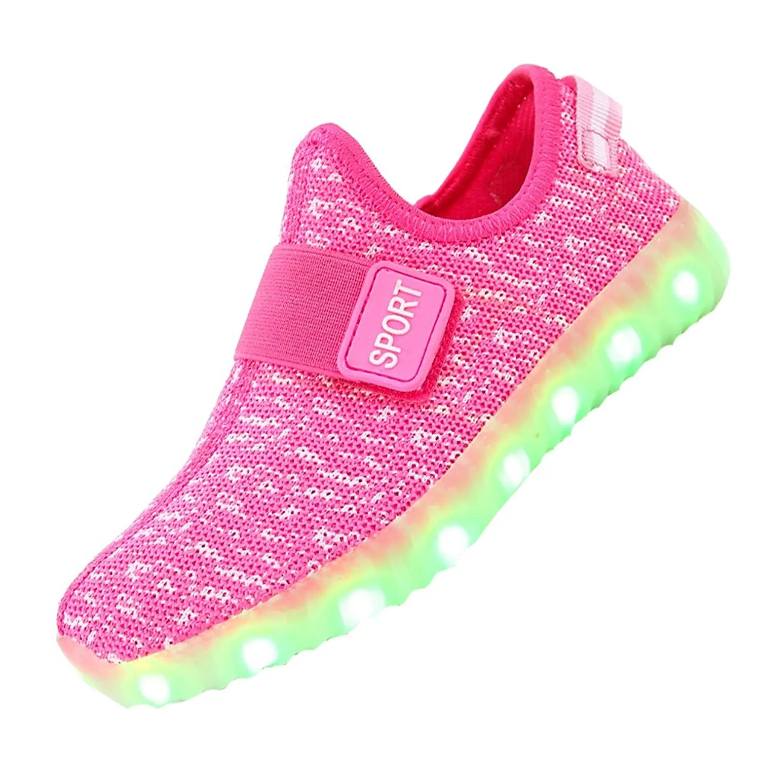 Boys Girls Breathable LED Light Up Shoes Flashing Sneakers Luminous Kids with Glowing Children Pink | Детская одежда и обувь