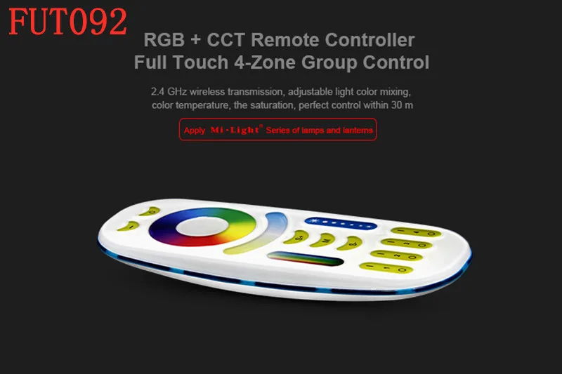 FUT066 12W Milight RGB+CCT LED Downlight AC86-265V Led panel light Round dimmable&ampFUT092 2.4GHz 4 Zone Remote Controller | Лампы и